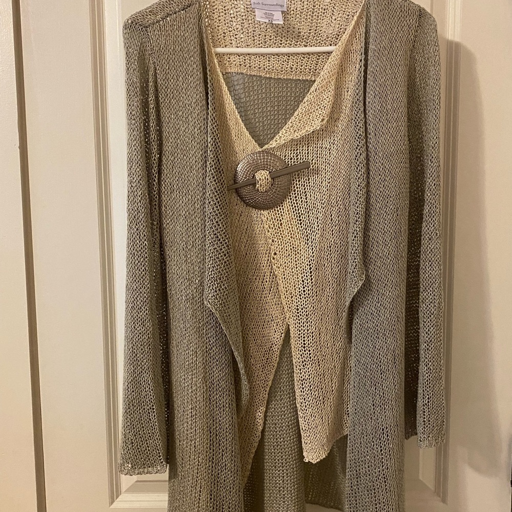 Soft Surroundings 2 toned gold cardigan